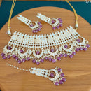 FS Collection Gold Plated Kundan Stone Necklace Set