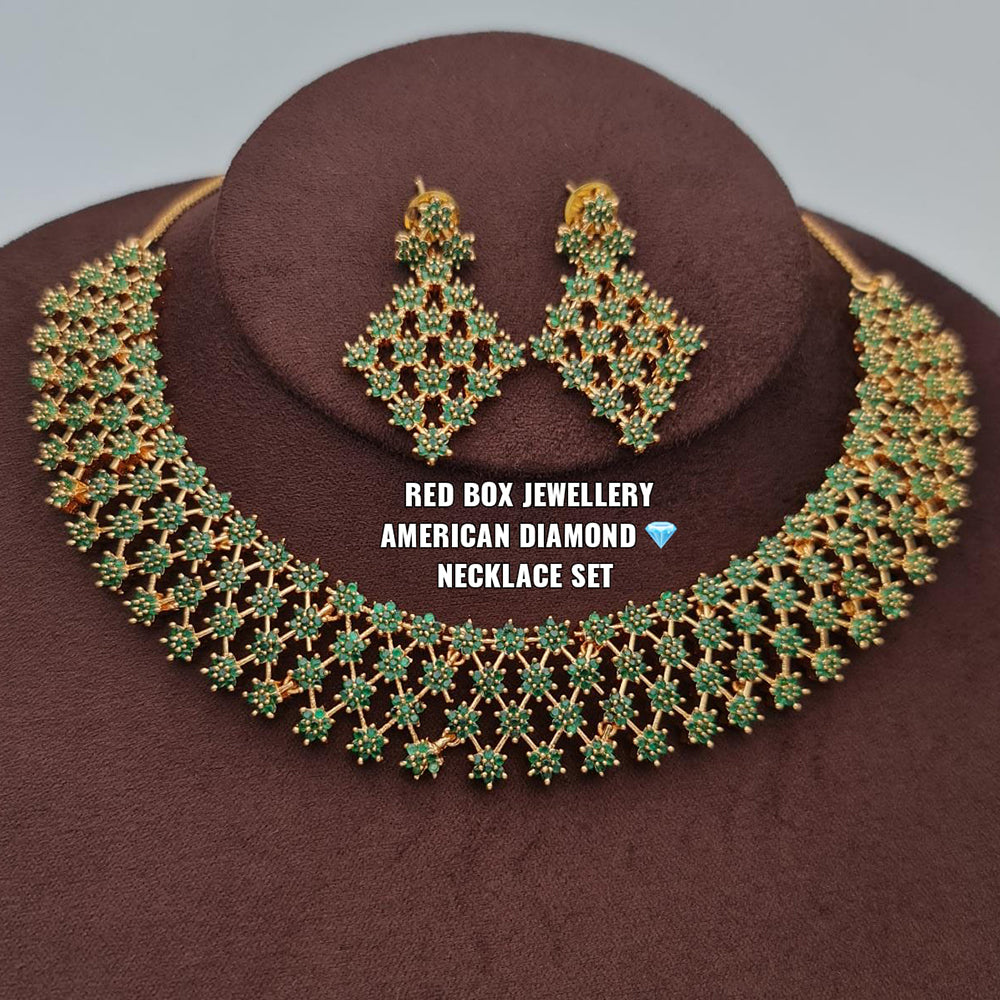 FS Collection Rose Gold Plated AD Stone Necklace Set