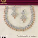 FS Collection Silver Plated AD Stone Necklace Set