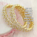 FS Collection Gold Plated AD Stone Bangle Set