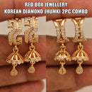 FS Collection Gold Plated AD Stone Earrings Combo
