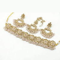 FS Collection Gold Plated Crystal Stone Necklace Set