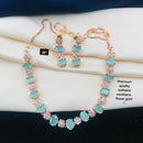 FS Collection Rose Gold Plated AD Stone Necklace Set