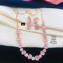 FS Collection Rose Gold Plated AD Stone Necklace Set