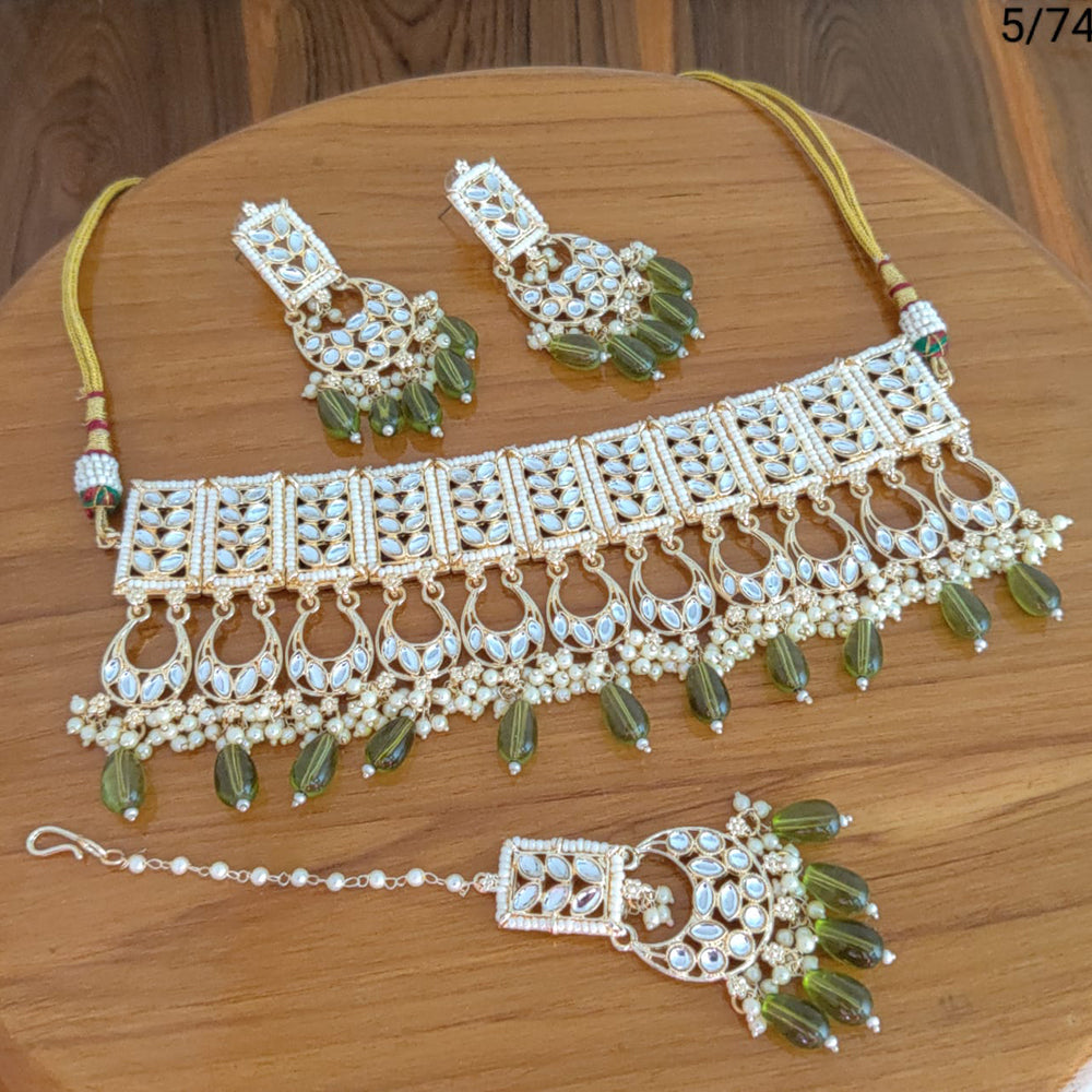 FS Collection  Gold Plated Kundan Stone Necklace Set