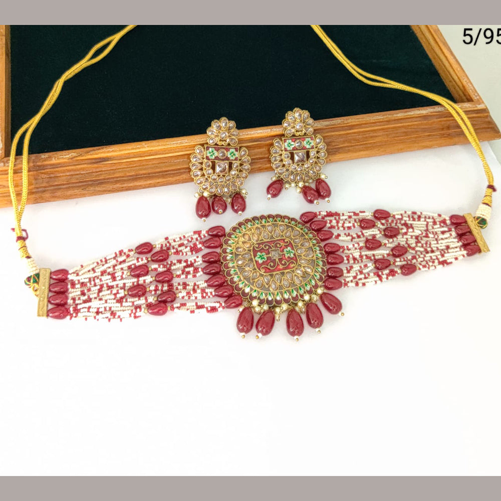 FS Collection  Gold Plated Crystal Stone Necklace Set