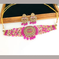 FS Collection  Gold Plated Crystal Stone Necklace Set