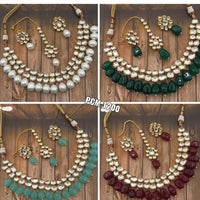 FS Collection  Gold Plated Kundan Stone Necklace Set