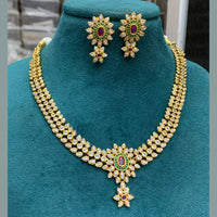 FS Collection Gold Plated AD Stone Necklace Set