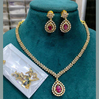 FS Collection Gold Plated AD Stone Necklace Set