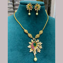FS Collection Gold Plated AD Stone Long  Necklace Set