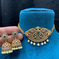 FS Collection Gold Plated AD Stone Necklace Set