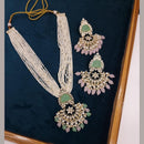 FS Collection Gold Plated Kundan Stone Necklace Set