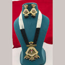 FS Collection Gold Plated Kundan Stone Long Necklace Set