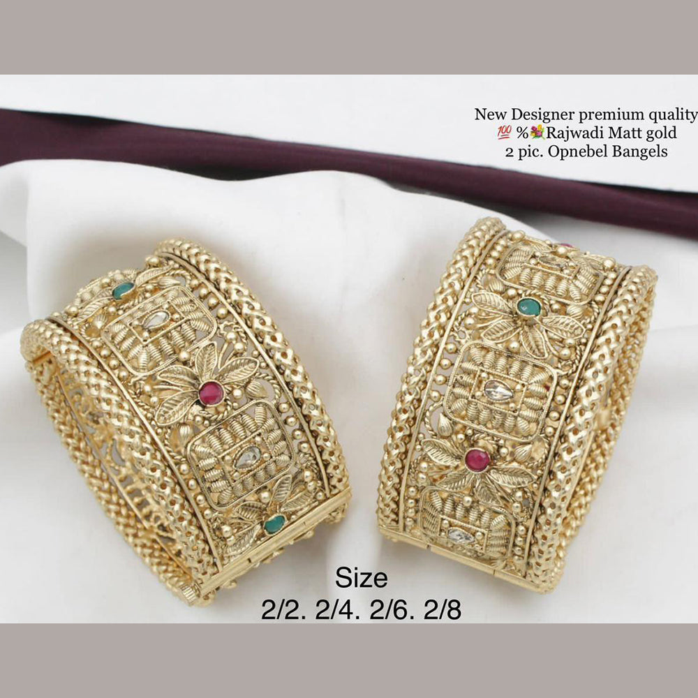 FS Collection Gold Plated Bangles Set