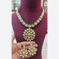 FS Collection Gold Plated Crystal Stone Necklace Set