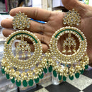 FS Collection Gold Plated Pearl Dangler Earrings