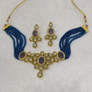 FS Collection Gold Plated Crystal Stone Necklace Set