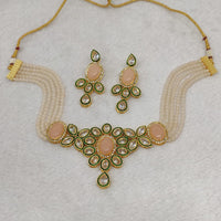 FS Collection Gold Plated Crystal Stone Necklace Set