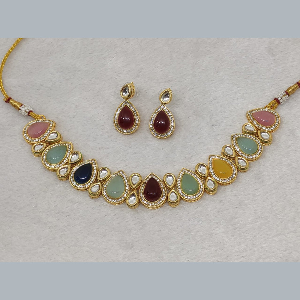 FS Collection Gold Plated Crystal Stone Necklace Set