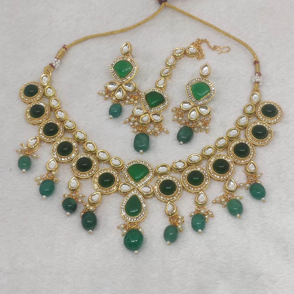 FS Collection Gold Plated Crystal Stone Necklace Set