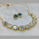 FS Collection Gold Plated Kundan Stone Necklace Set