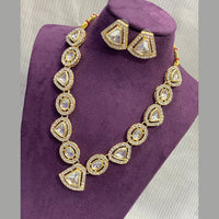 FS Collection Gold Plated Kundan & AD Stone Necklace Set