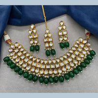 FS Collection Gold Plated Kundan Stone Necklace Set