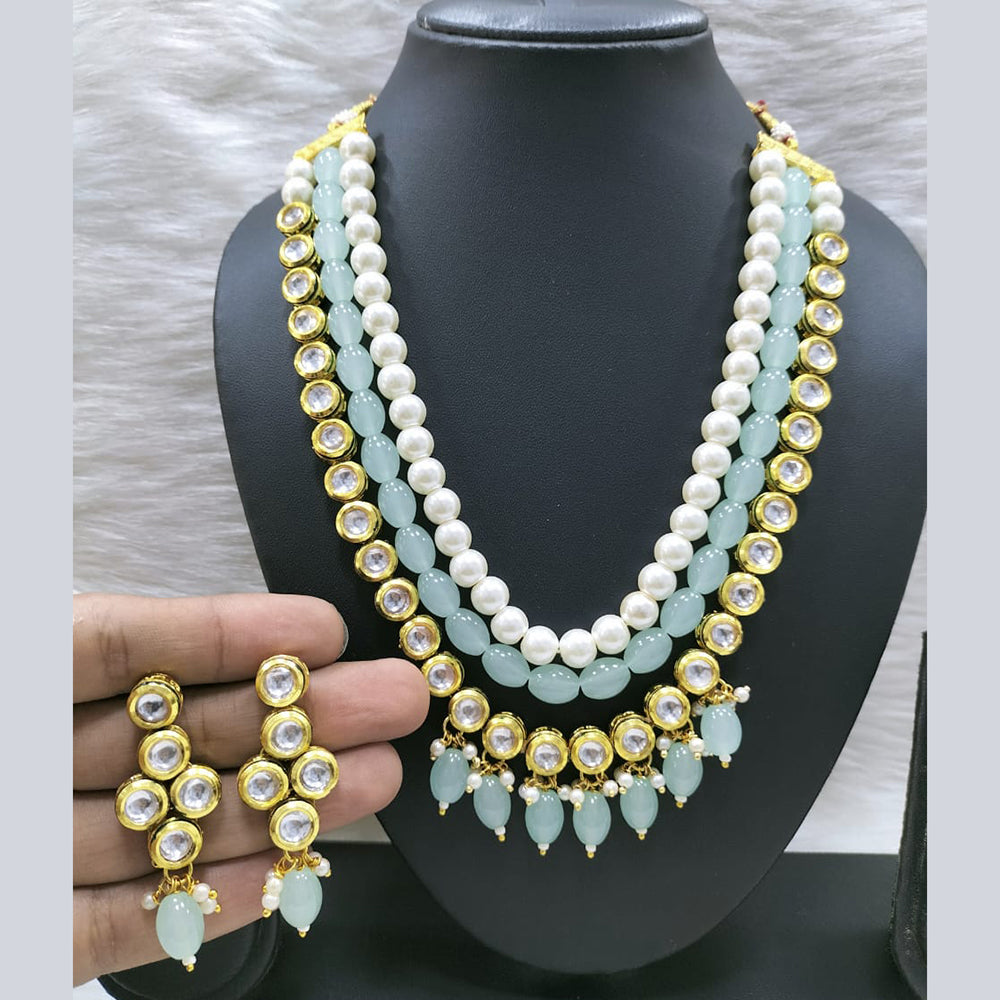 FS Collection Gold Plated Long Necklace Set