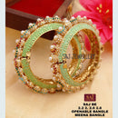 FS Collection Gold Plated Openable Meenakari Bangles Set