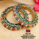 FS Collection Gold Plated Openable Meenakari Bangles Set
