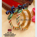 FS Collection Gold Plated Openable Peacock Bangles Set
