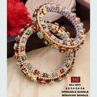FS Collection Gold Plated Openable Bangles Set