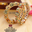 FS Collection Gold Plated Openable Meenakari Bangles Set