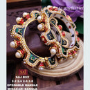 FS Collection Gold Plated Openable Meenakari Bangles Set