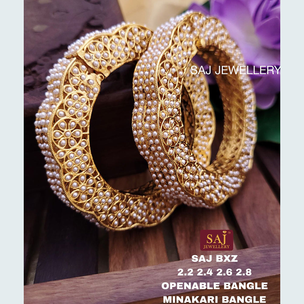 FS Collection Gold Plated Openable Bangles Set