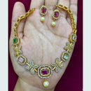 FS Collection Gold Plated AD Stone Necklace Set