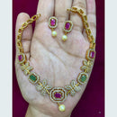 FS Collection Gold Plated AD Stone Necklace Set