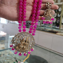 FS Collection Gold Plated AD Stone Long Temple Necklace Set