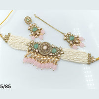 FS Collection Gold Plated Choker Necklace Set