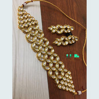 FS Collection Gold Plated Kundan Choker Necklace Set
