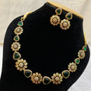 FS Collection Gold Plated Kundan and AD Stone Necklace Set
