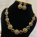 FS Collection Gold Plated Kundan and AD Stone Necklace Set