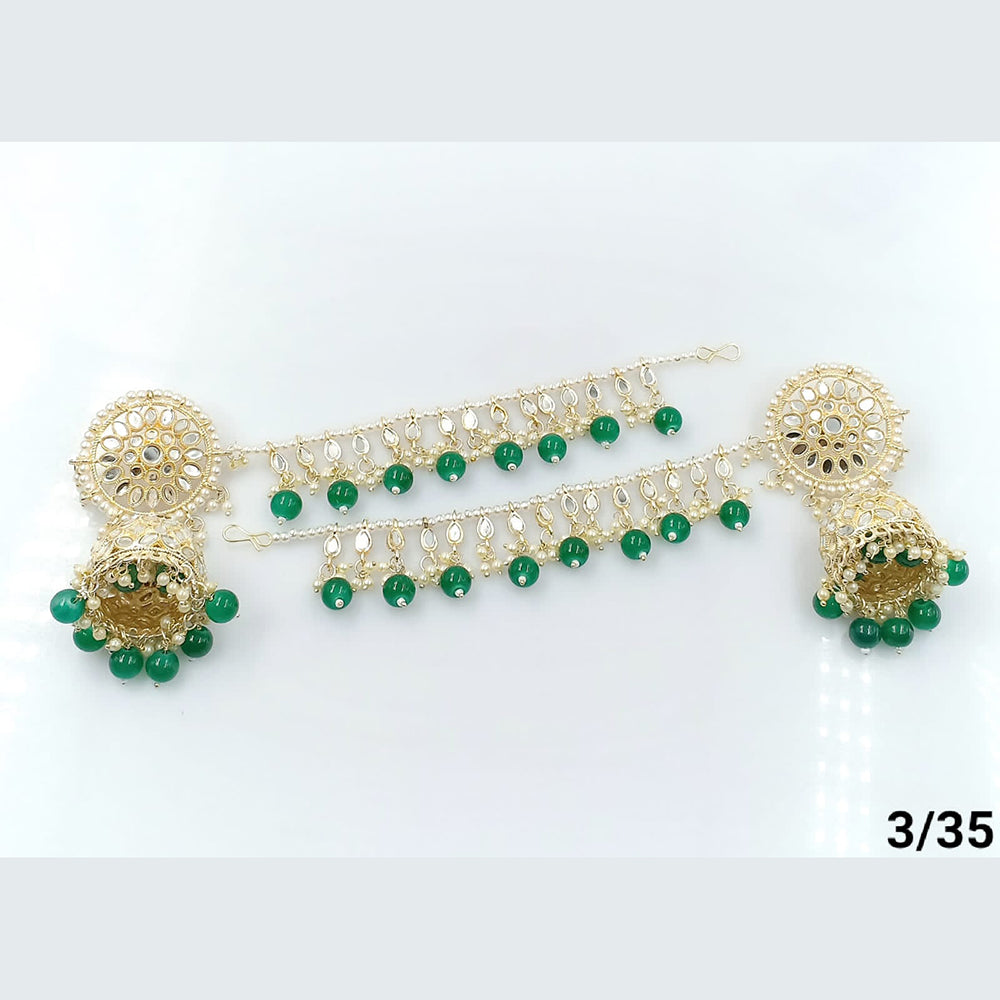 FS Collection Gold Plated Kanchain Jhumki Earrings