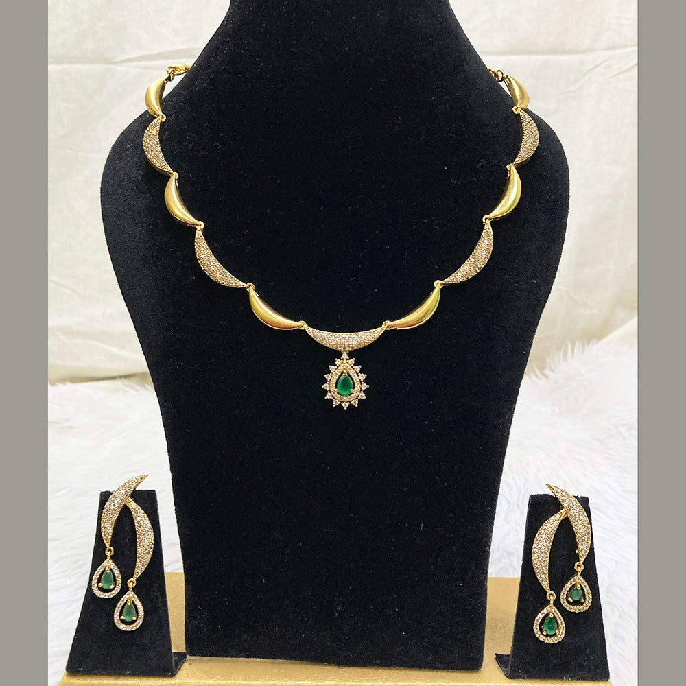 FS Collection Gold Plated AD Stone Necklace Set