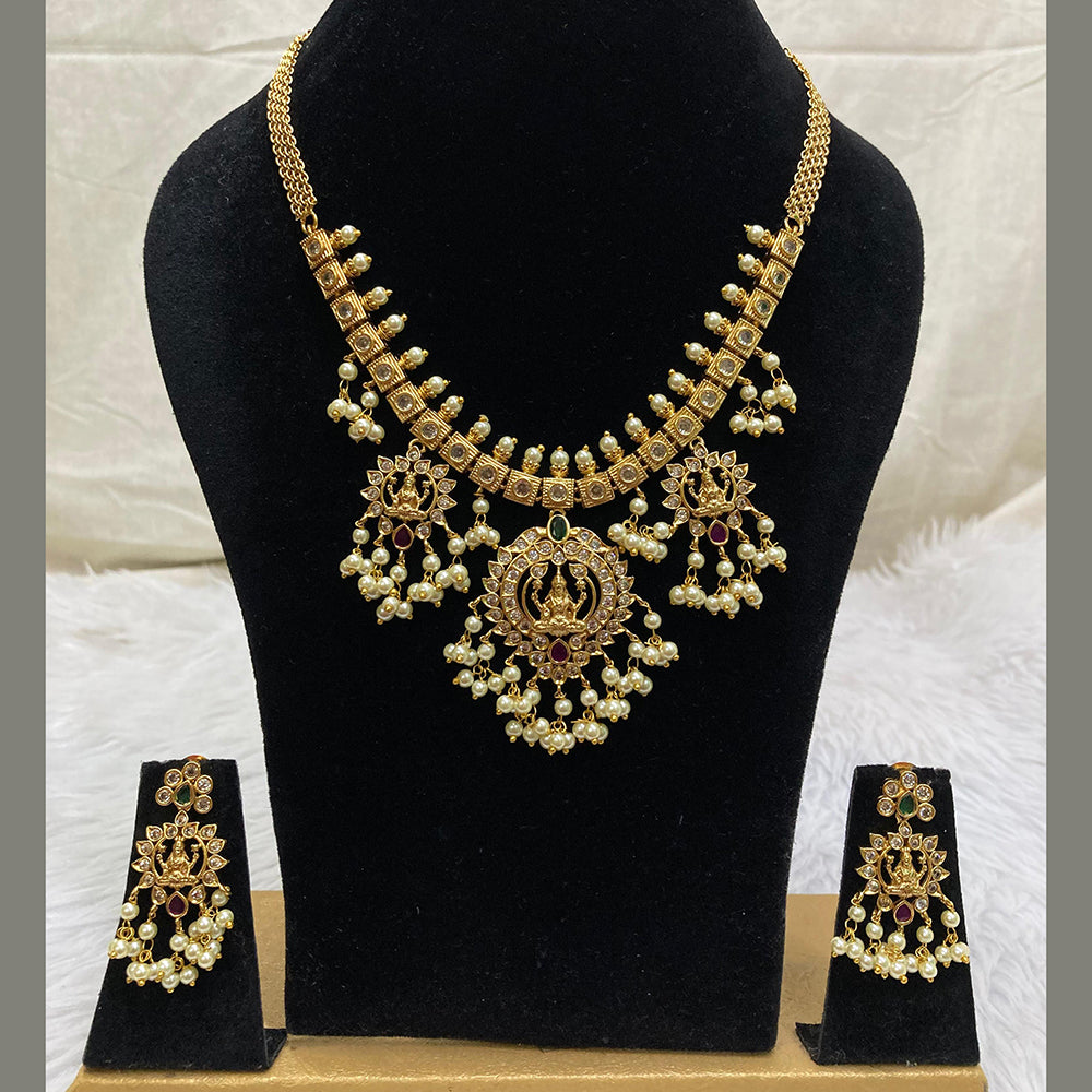FS Collection Gold Plated AD Stone Necklace Set