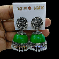 FS Collection Oxidised Plated Jhumki  Earrings