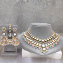 FS Collection Gold Plated Kundan Stone Necklace Set