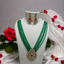 FS Collection Gold Plated Kundan Stone Long Necklace Set