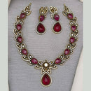 FS Collection Gold Plated Crystal Stone Necklace Set
